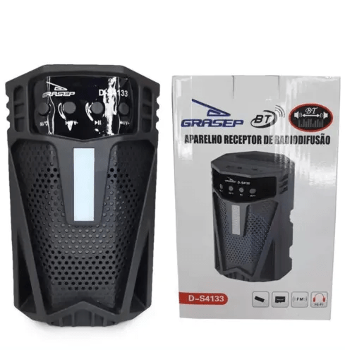 Caixa de Som Bluetooth Usb Portátil 19x12x12cm Grasep - D-S4132
