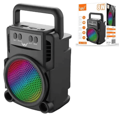 Caixa De Som Com Bluetooth 5.0 Super Potente Led Al-1360