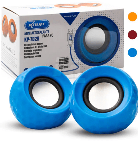 Caixa de Som Multimídia 6W Usb 2.0 P2 Knup - KP-7029