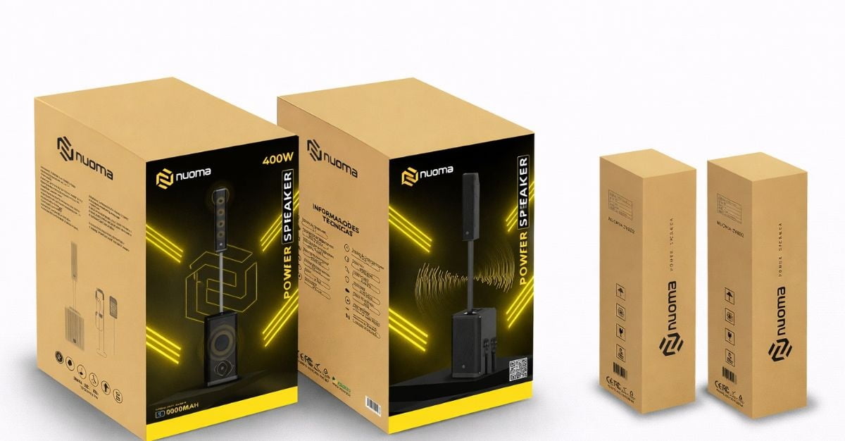 Caixa de Som Nuoma NM-ZY802 400W Bluetooth com 2 Microfones