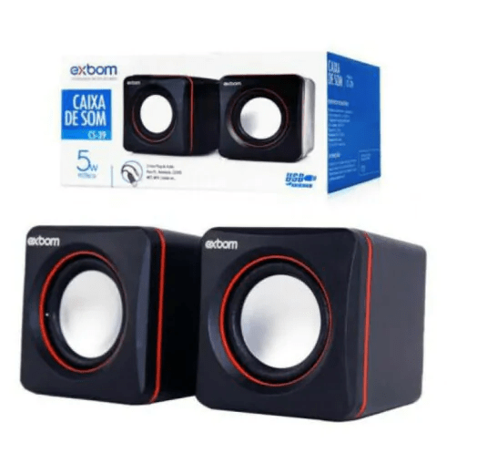Caixa de Som para Notebook PC e Smartphone 2.0 5w RMS Exbom - CS-39