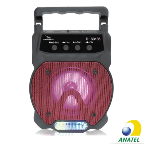 Caixa de Som Portátil Bluetooth12.5*9*15.5cm GRASEP - D-S3135
