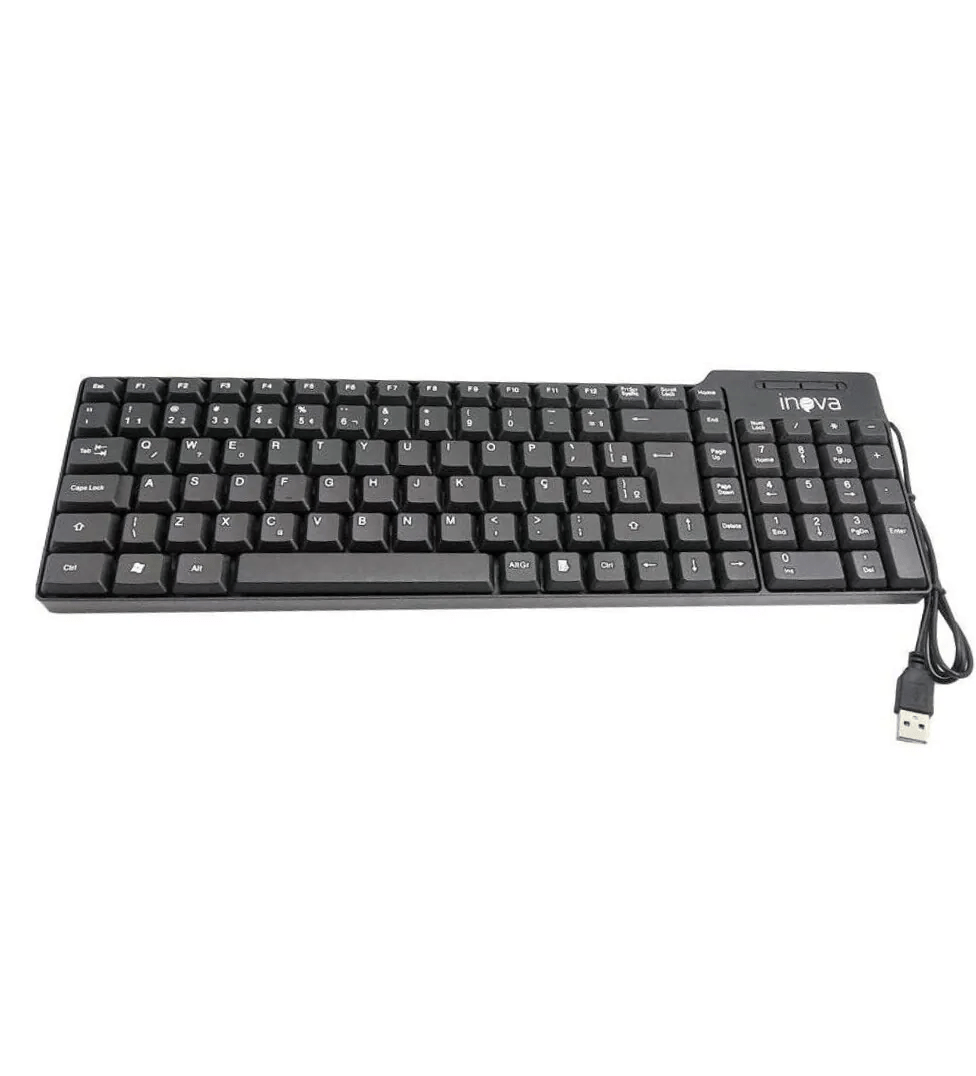 Teclado USB Básico ABNT2 Inova - KEY-8383 | Distribuidora de CFTV e Informática