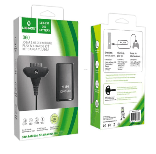 Kit Bateria e Carregador para Controle X-360 Play and Charge - LEY-237