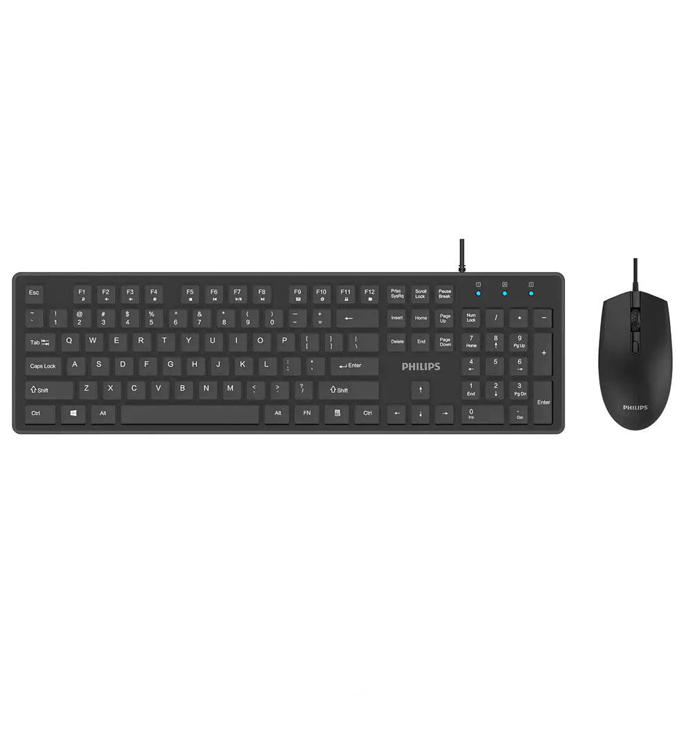 Kit Teclado e Mouse Philips C264 com 104 Teclas e Mouse 1200 DPI