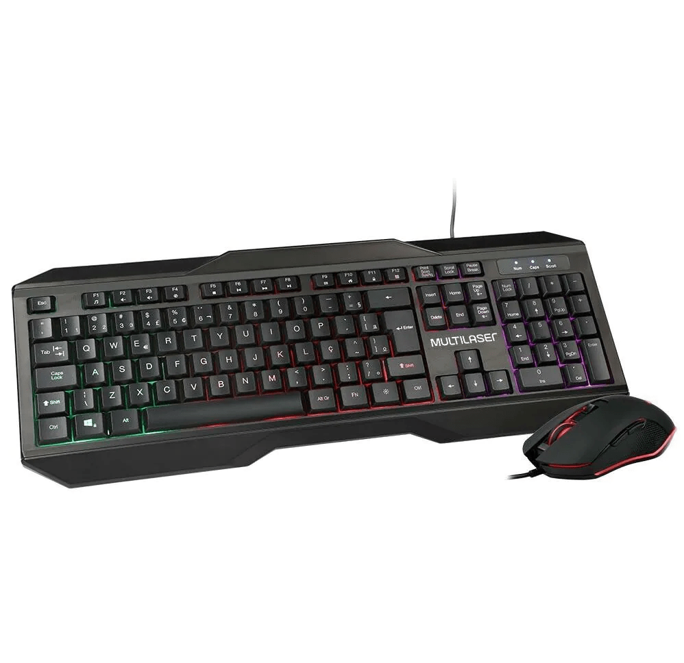 Kit Teclado e Mouse Gamer Multilaser TC239 com LED
