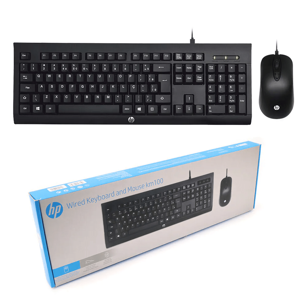 Kit Teclado e Mouse HP KM100 USB ABNT2