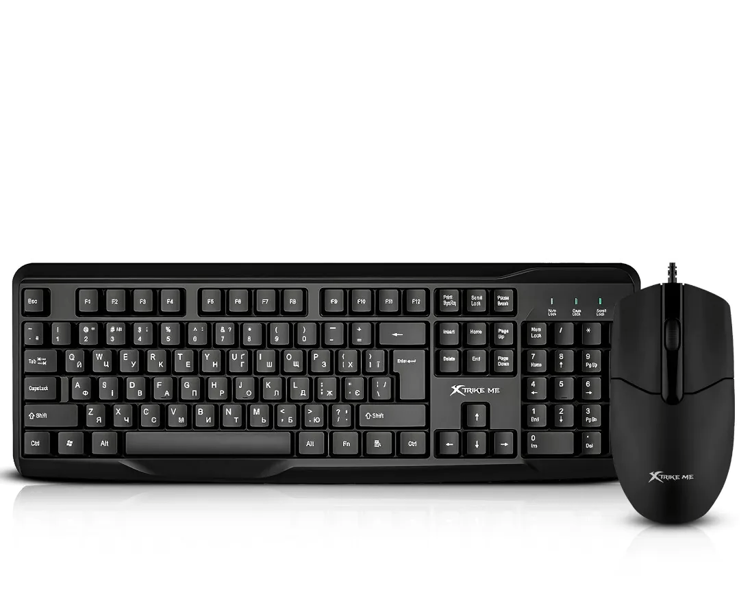 Kit Teclado e Mouse Office USB Xtrike-ME MK-207 Padrão ANSI