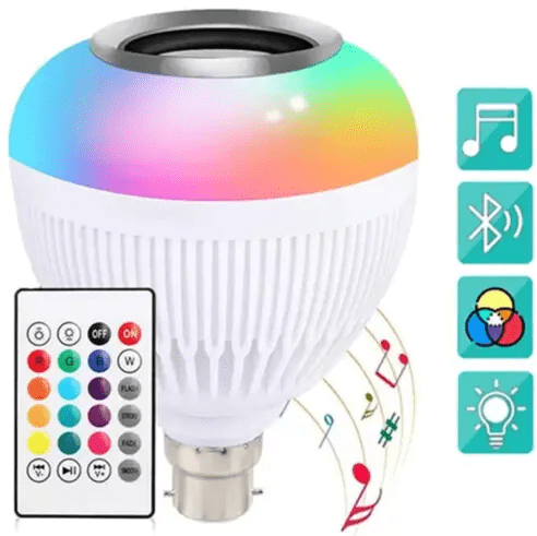 Lâmpada Led RGB Musical com Caixa de Som Bluetooth e Controle Remoto - BL-107