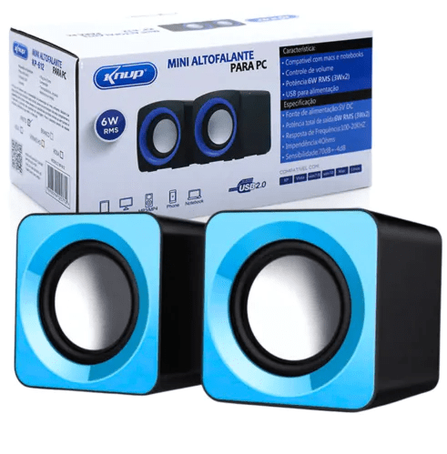 Mini Caixa de Som para Computador Usb P2 Knup - KP-609