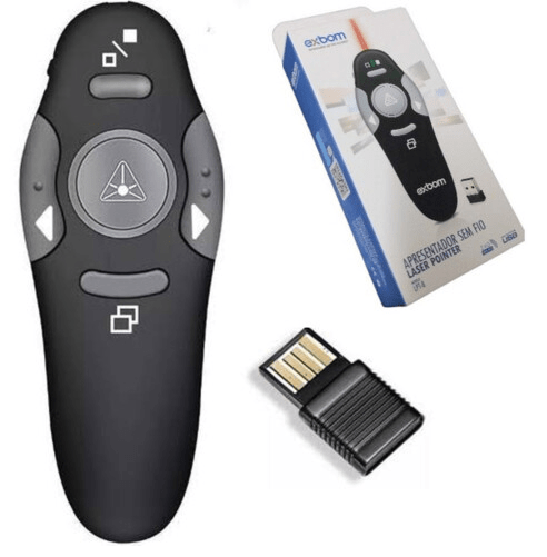 Apresentador Ponteiro Sem Fio Usb Rf Controle Remoto Exbom - LPT-8