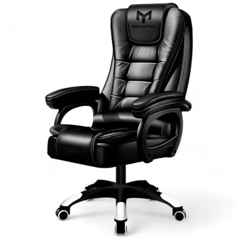 Cadeira Escritorio Ergonomica Giratória e com Altura Ajustavel MetalRed M809 - PRETO