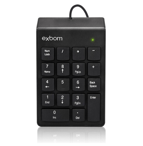 Teclado Numérico Com Fio USB 2.0 18 Teclas EXBOM - BK-N30