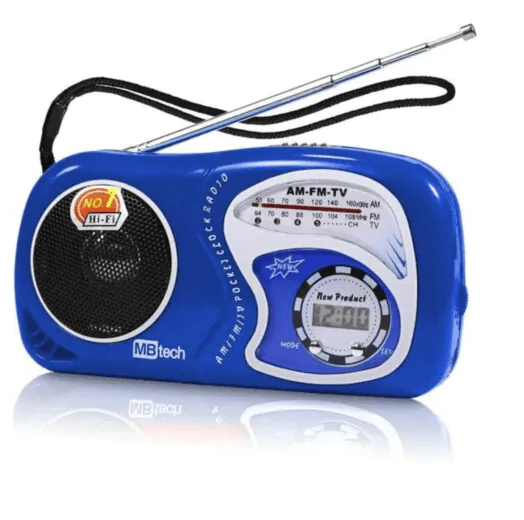 Rádio Portátil Retro Vintage FM/AM com Relógio Digital Altomex - A-2019