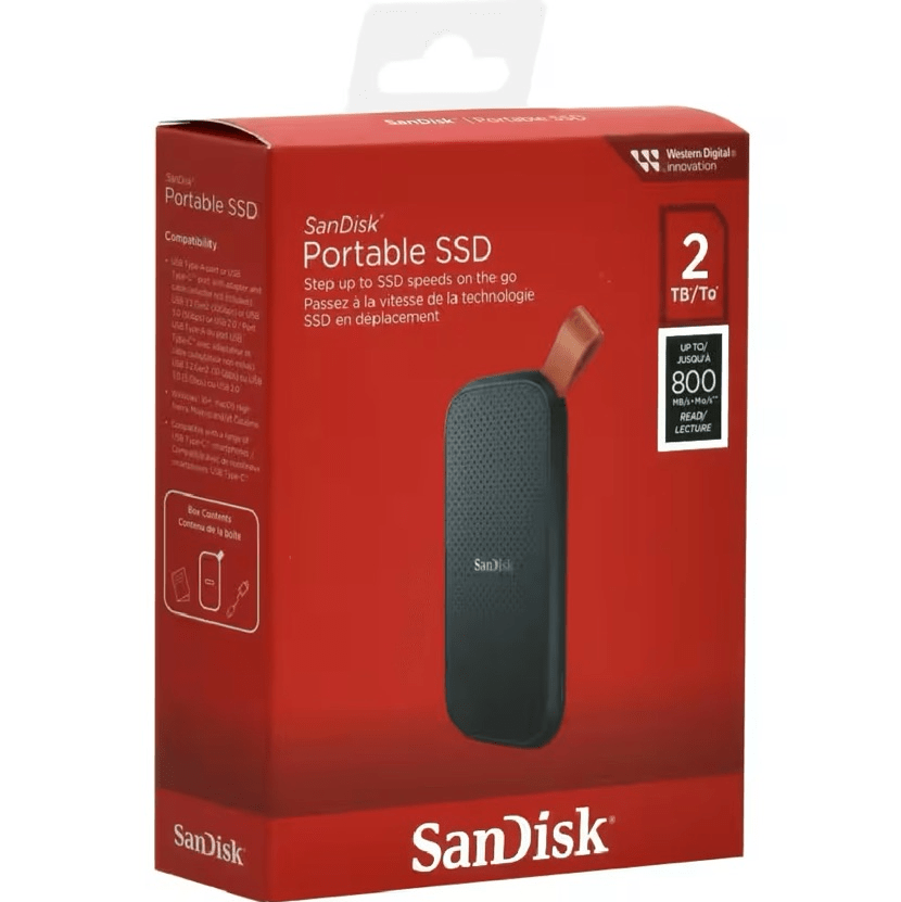 SSD Externo SanDisk 2TB Portátil Alta Velocidade