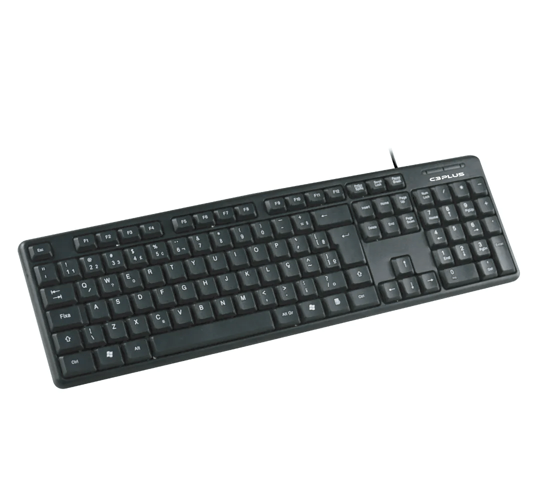 Teclado C3Tech com Fio USB Padrão ABNT2 Preto – KB-15BK