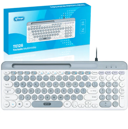Teclado com Fio KNUP KP-TE126 ABNT II Teclas Redondas – Conforto e Praticidade