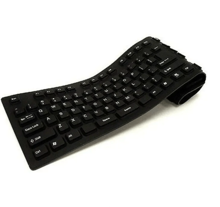 Teclado Dobrável USB XZ-105 | Emborrachado, Resistente à Água e Super Portátil