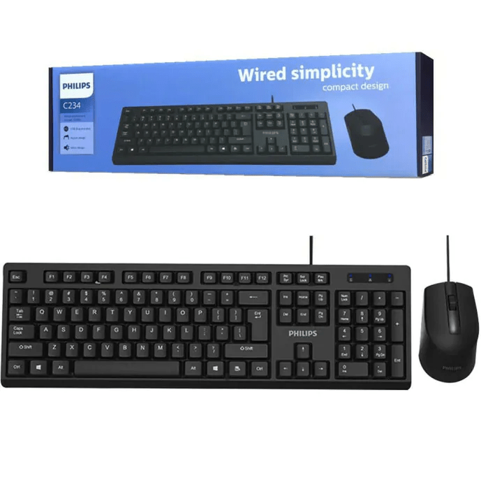 Teclado e Mouse USB 2.0 com Fio Philips C234 SPT6234