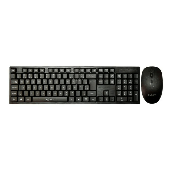 Teclado e Mouse Wireless 2.4G Sem Fio EXBOM BK-S370