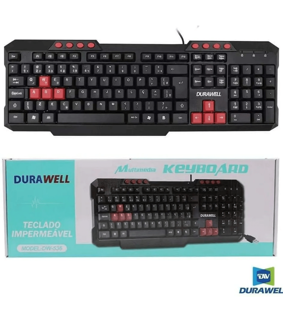 Teclado Gamer USB 2.0 Com Fio Durawell DW/XZ-536