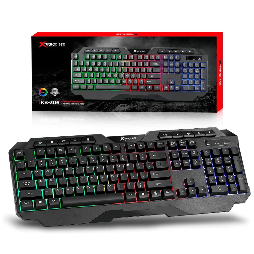 Teclado Gamer Membrana Xtrike-ME KB-306 com RGB - Padrão ANSI