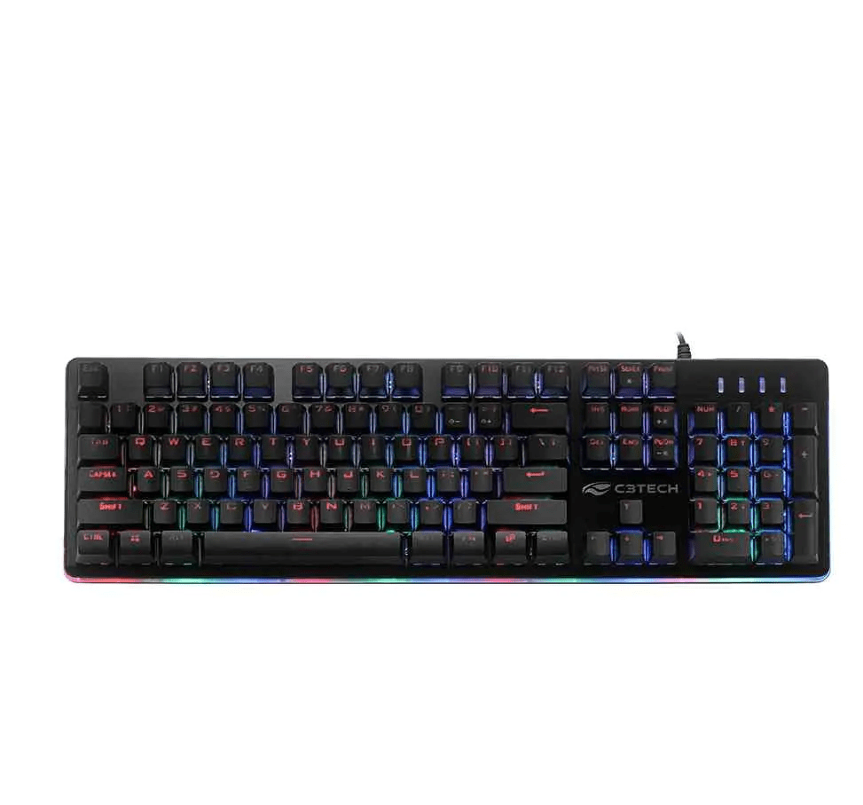 Teclado Gamer C3Tech KG-300BK Semi-Mecânico RGB