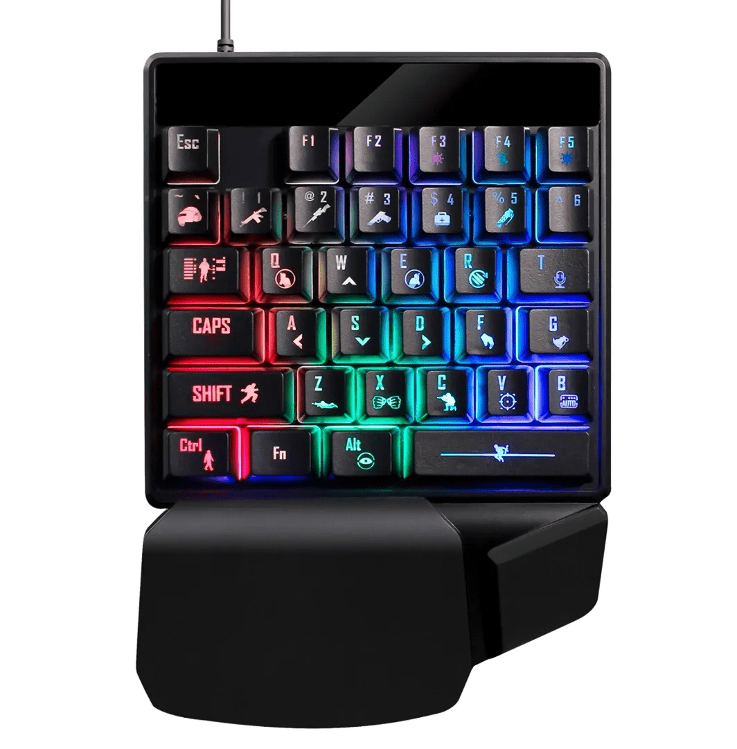 Teclado Gamer USB KNUP KP-TE128 com LED RGB e Design Compacto