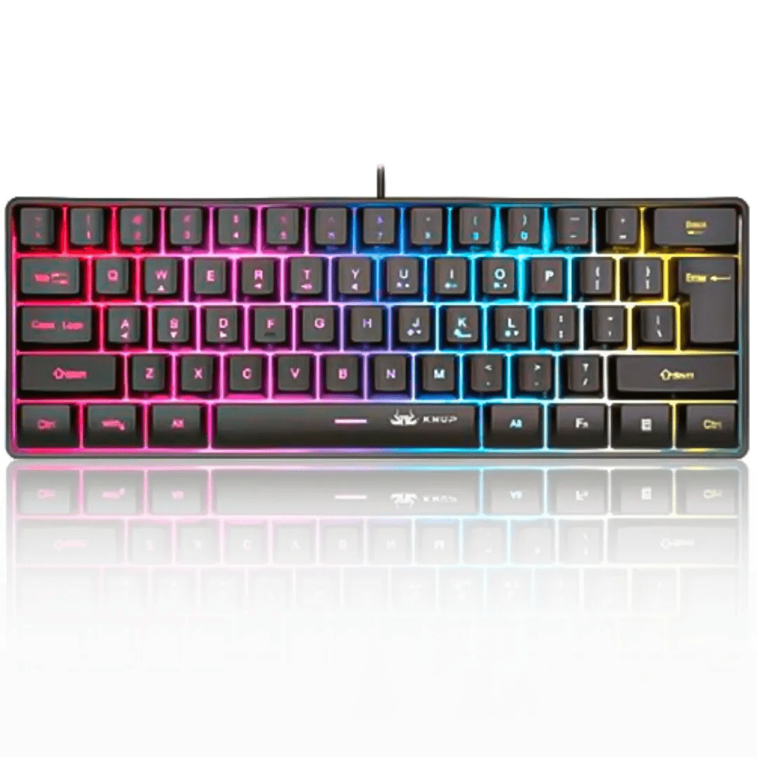 Teclado Gamer USB 60% KNUP KP-TE106 com LED RGB