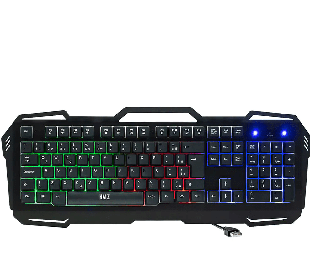 Teclado Gamer HAIZ HZ-539 com Fio USB e Iluminação RGB
