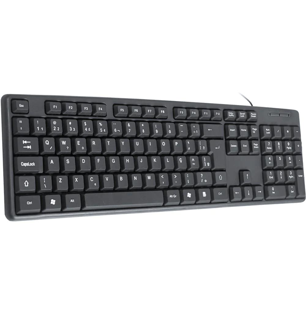 Teclado K-Mex USB Standard KB-3728 ABNT2 Preto | Confiabilidade e Economia para o Dia a Dia