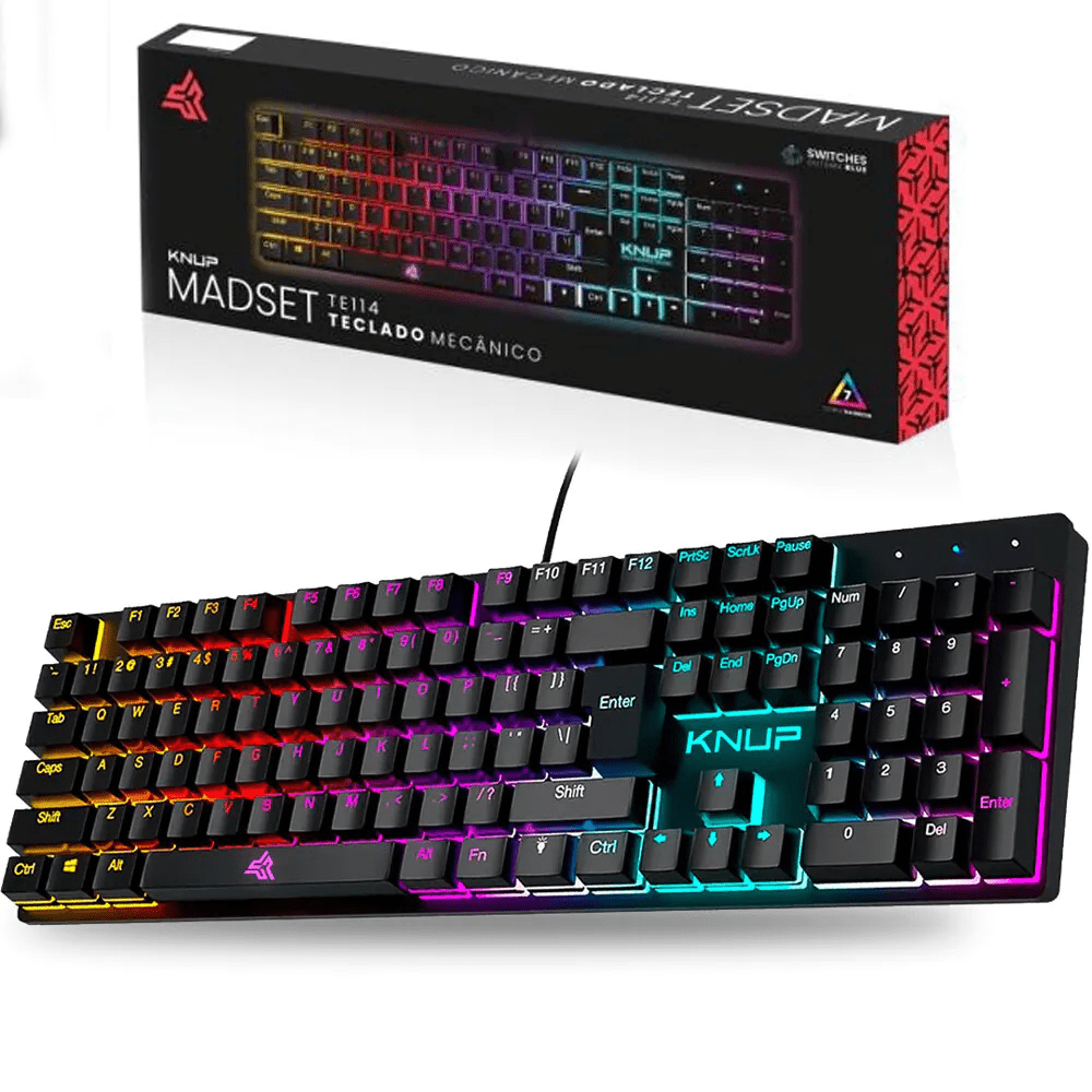Teclado Mecânico Gamer RGB KNUP KP-TE114