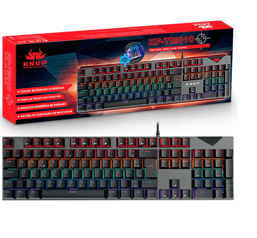 Teclado Mecânico Gamer Knup KP-TM010 RGB Switch Outemu Blue