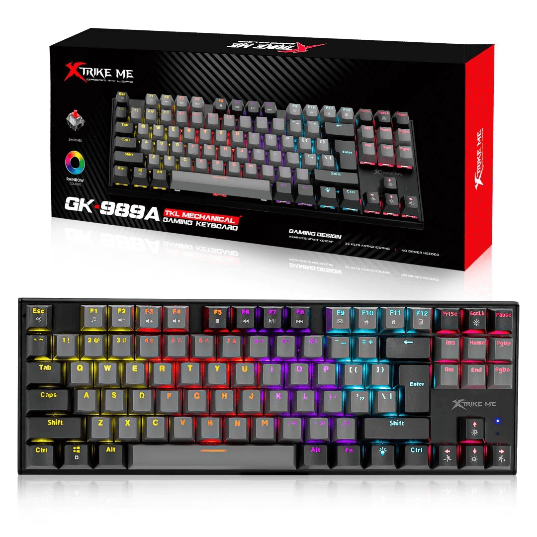 Teclado Gamer Mecânico RGB Xtrike-ME GK-989A com Switch Red e Layout ANSI