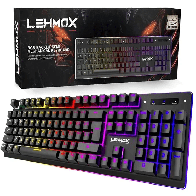 Teclado Mecânico Gamer LEHMOX GT-T4 ABNT2 RGB Anti-Ghosting