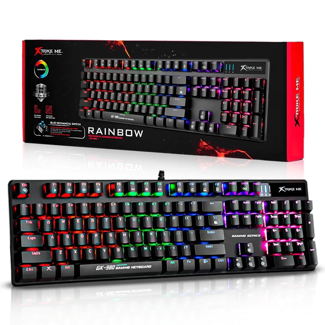 Teclado Mecânico Gamer Xtrike-ME GK-980 RGB com Switch Azul ANSI – Promoção na Sales Distribuidora