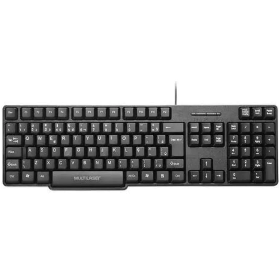 Teclado Multilaser Slim TC225 com Conexão PS2 Preto | Simples, Funcional e Econômico