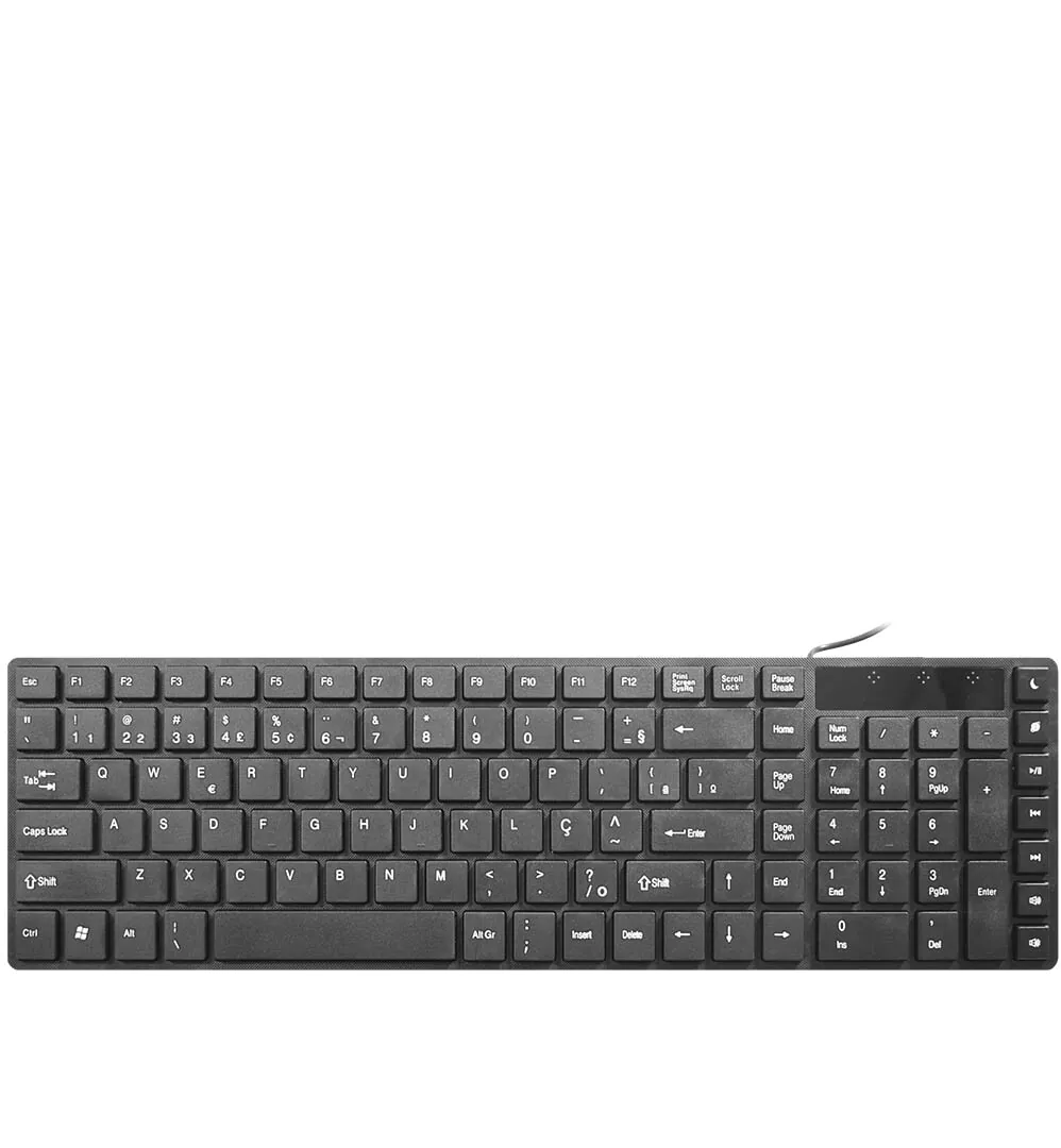 Teclado Multimídia K-Mex com Fio USB Preto - KM-S228