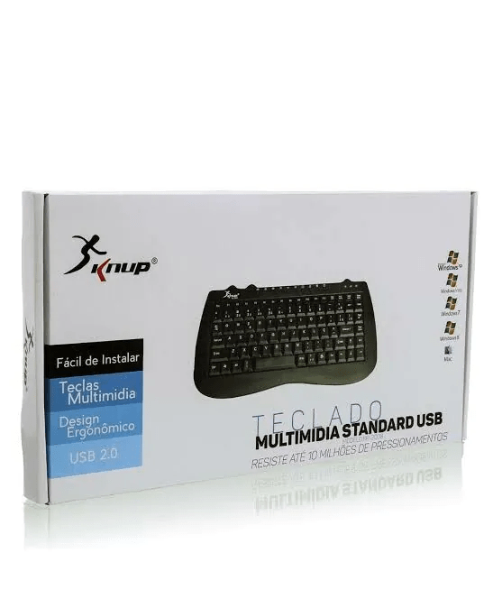 Teclado Multimídia Knup KP-2008 USB – Conectividade e Praticidade para o Dia a Dia