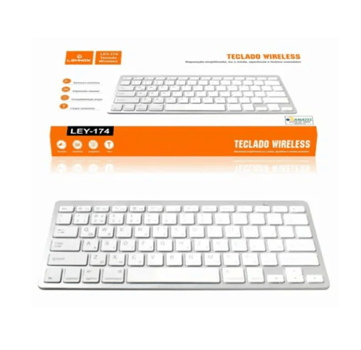 Teclado Sem Fio Bluetooth LEY-174 Padrão ABNT2 com Receptor USB – Wireless para PC, Notebook e Smart TV