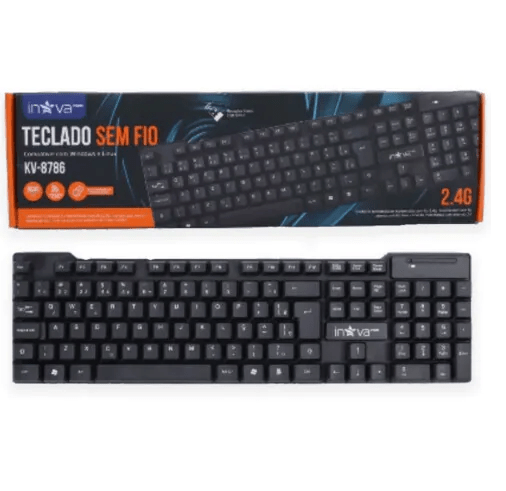 Teclado Sem Fio Wireless Inova KV-8786 Padrão ABNT2 2.4GHz