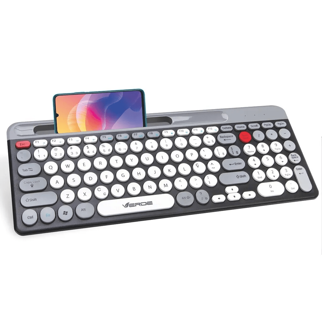 Teclado Ultrafino com Fio USB JP-10 – Suporte para Celular Verde