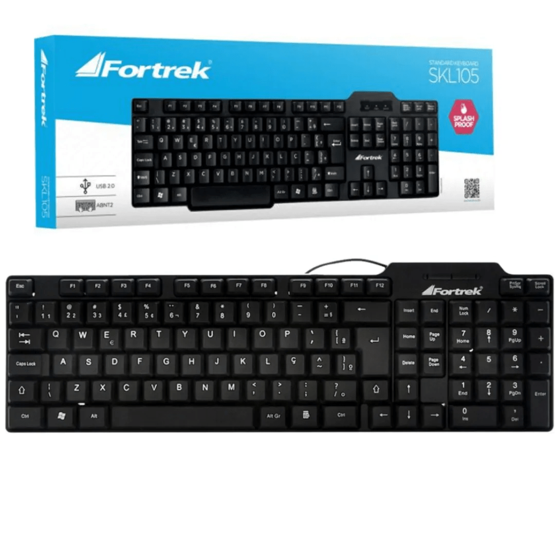 Teclado USB Fortrek Standard ABNT2 Preto SKL-106
