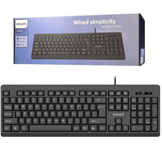 Teclado com Fio USB Inova KEY-9965 – Teclas Redondas Azul e Branco