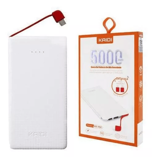 Power Bank Carregador Portátil Kaidi 5000 Mah Slim Kd-952