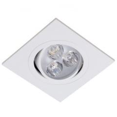 Luminárias de Teto Spot Super LED 12W Branco Frio Redonda Direcionável com moldura Quadrado Direcionável Sanca, Gesso Teto