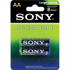 Pilha Alcalina AA Sony AM3L-B2D Blister com 2 Unidades