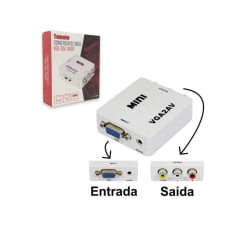 Conversor de Vídeo VGA para AV 1080P Tomate MTV-608 VGA2AV
