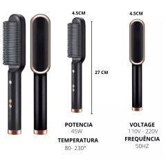 Escova Alisadora 5 Em 1 Temperatura Ajustável Modela Cabelo 110v/220v Escova Alisadora 5 Em 1 Temperatura Ajustável Modela Cabelo 110v/220v