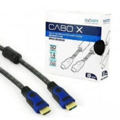 CABO HDMI 15 METROS V1.4 COM FILTRO E MALHA BLINDADO CBX-H150CM - EXBOM